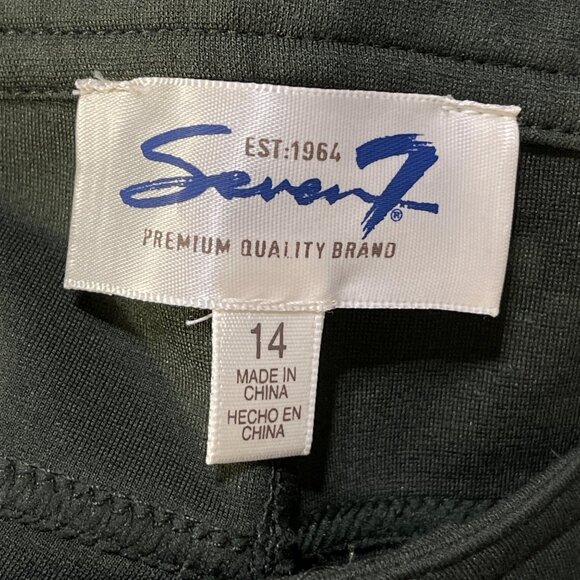 Seven7 Skinny Pants Stretch Dark Green Size 14 High Rise - Picture 3 of 6